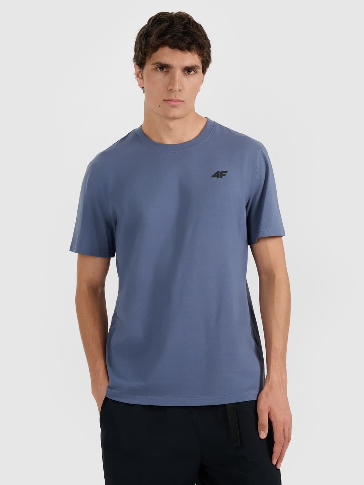 Tricou regular unicolor pentru bărbați - bleumarin