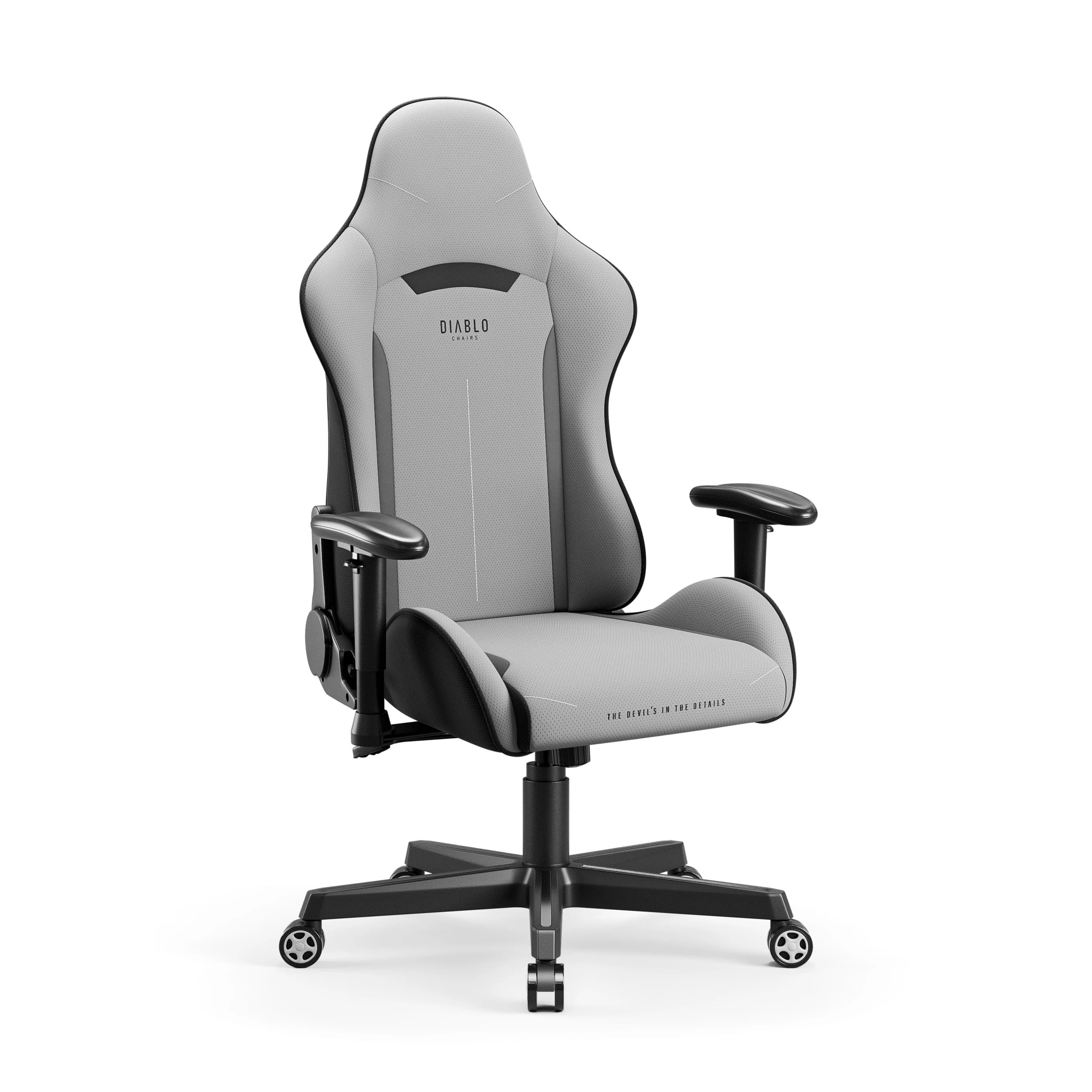 Scaun gaming Diablo X-Starter din țesătură gri