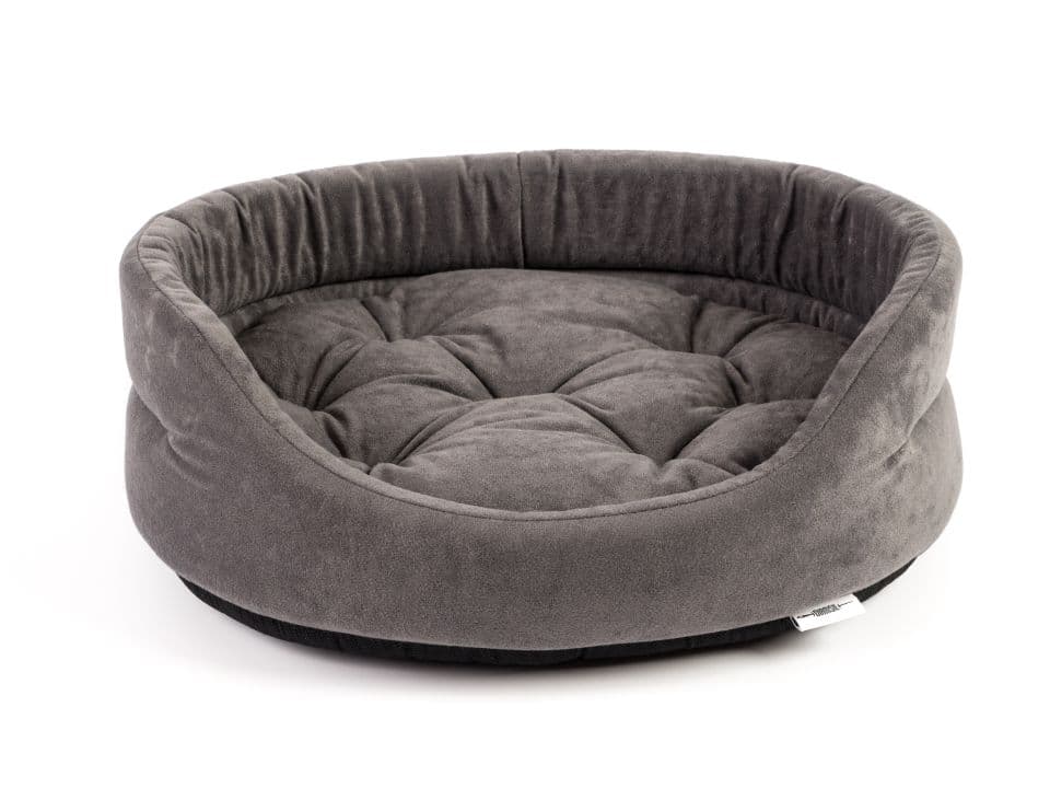 FERA Pat oval cu perna pentru caini, gri, Marime S: 53 x 44 x 16