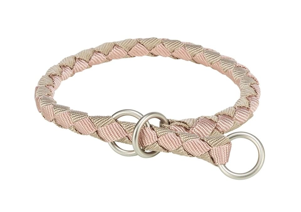 Zgardă semi-strangulantă câini talie mică TRIXIE Cavo S 30–36 cm roz/nisip