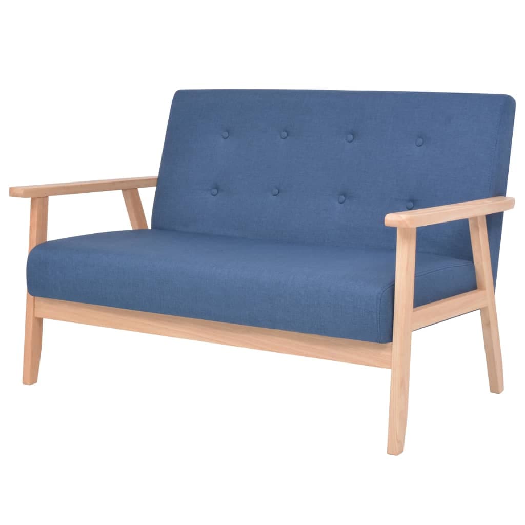 Gossi canapea cu 2 locuri, albastru, material textil