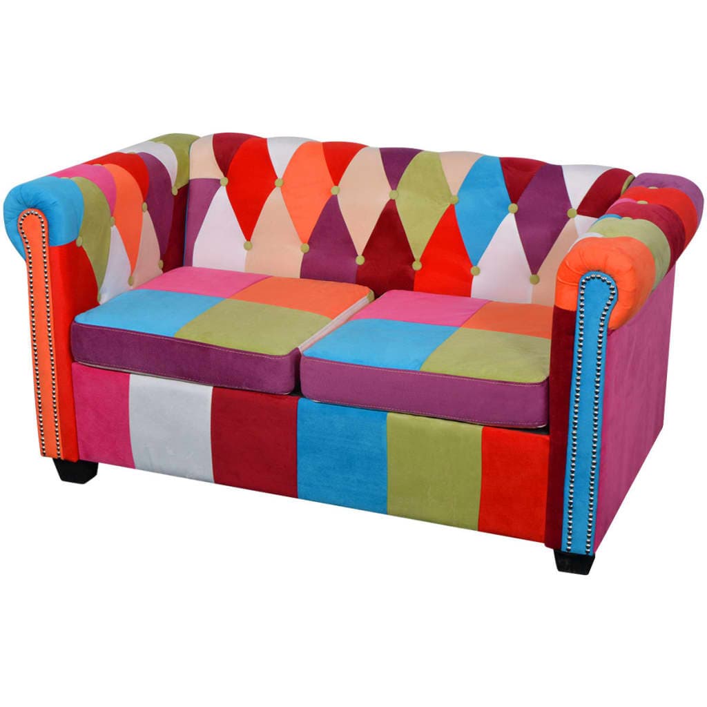 Gossi canapea chesterfield, cu 2 locuri, material textil