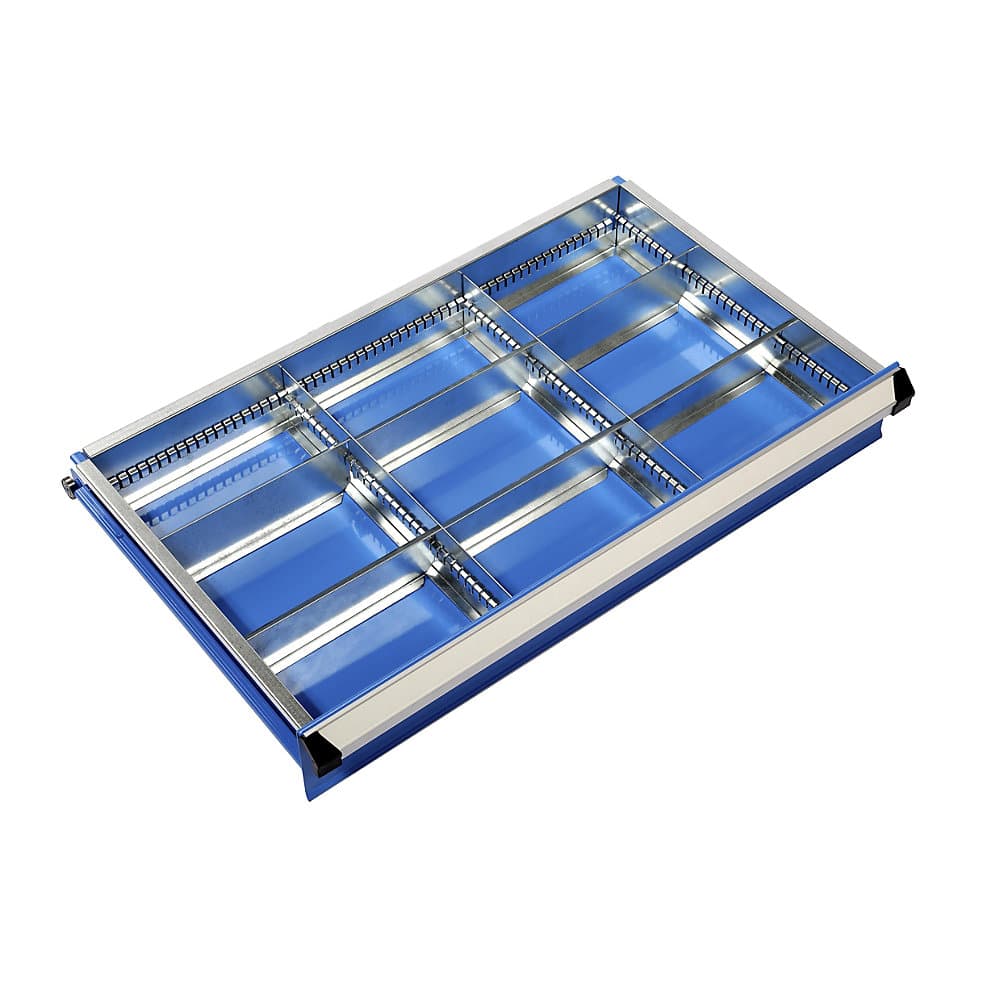 eurokraft pro Set de compartimentare pentru sertare, lățime x adâncime dulap 700 x 450 mm, înălțime 75 mm, 9 compartimente
