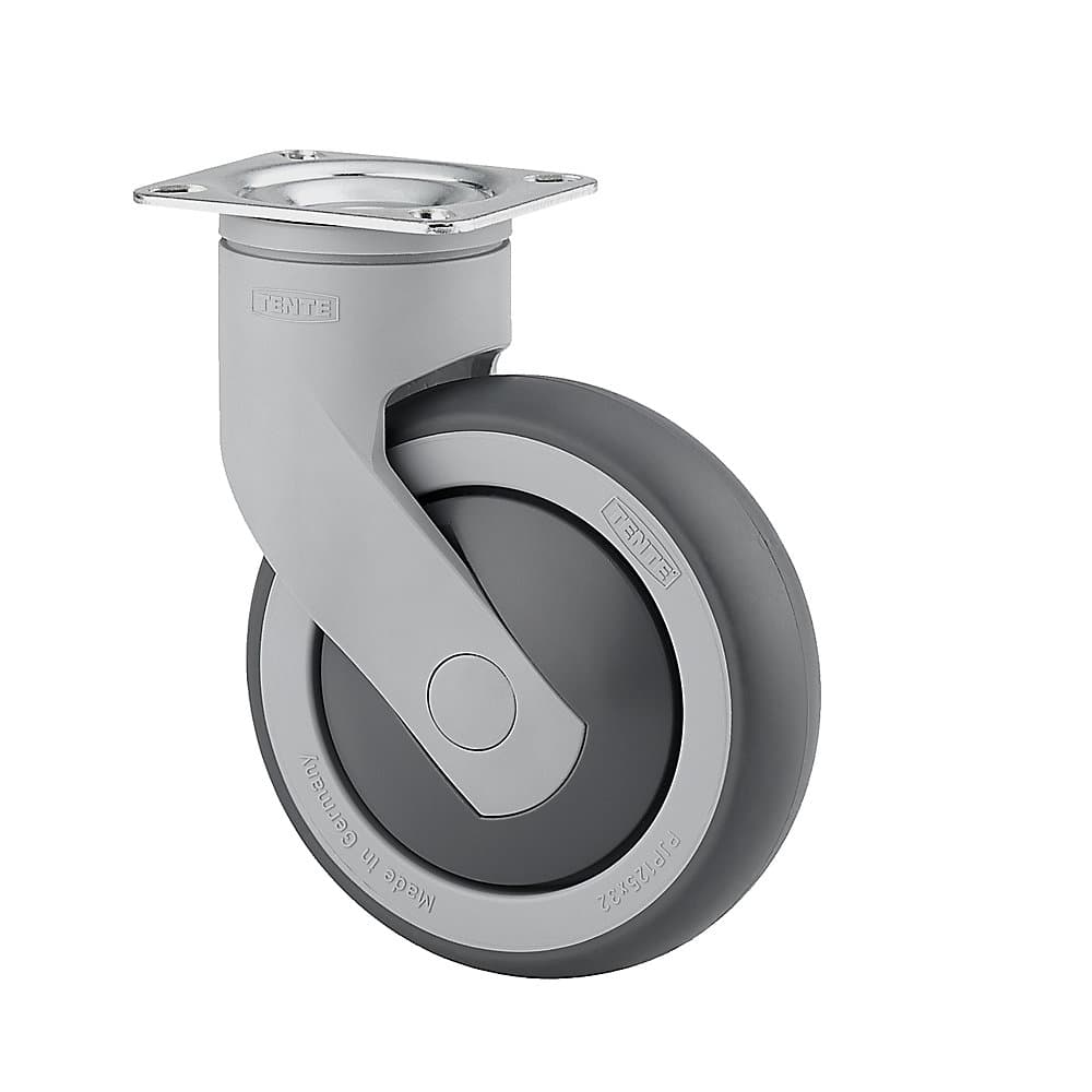 TENTE Rolă din plastic, cu placă de montaj, Ø roții x lățime 100 x 32 mm, roată pivotantă