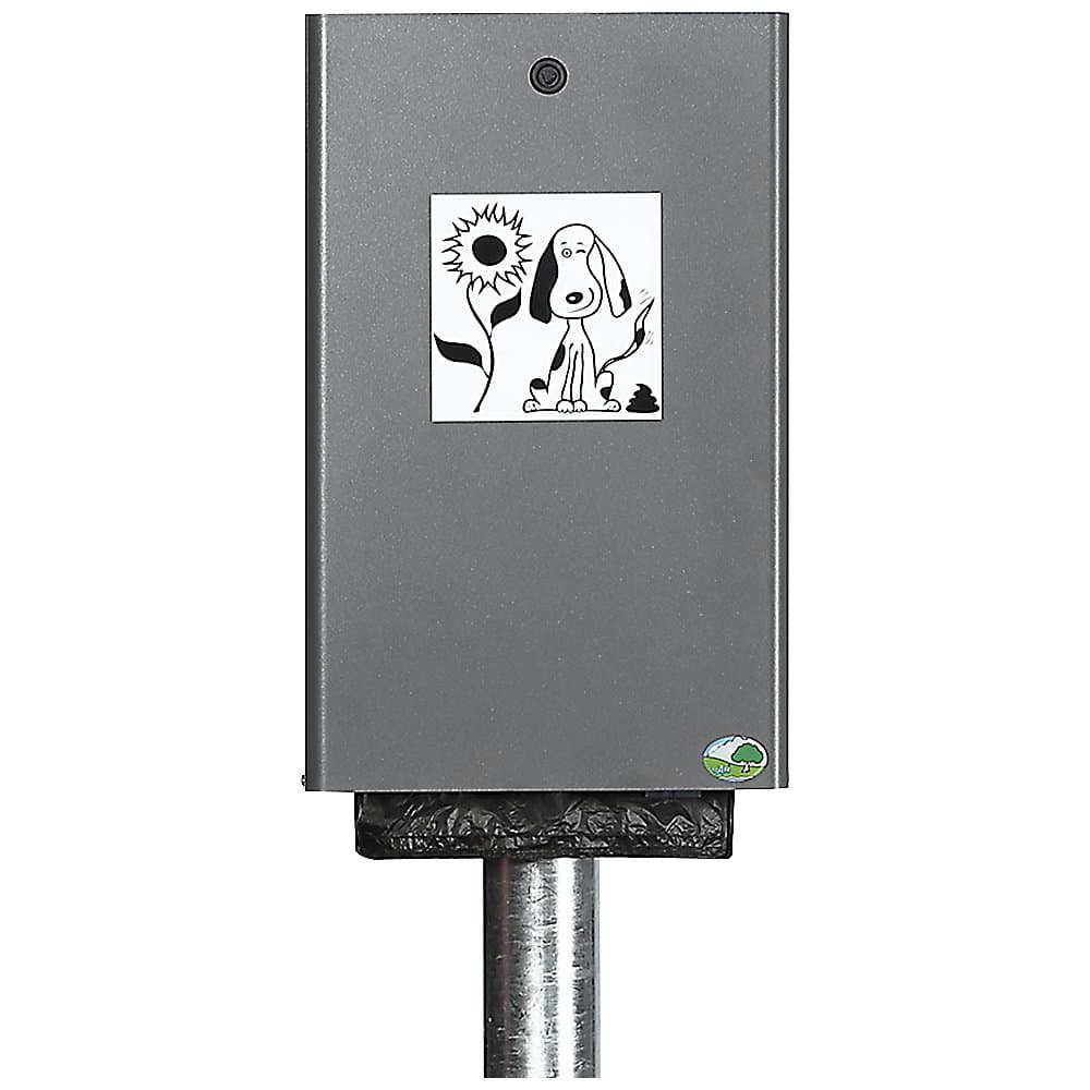 VAR Dispenser pungi pentru excremente canine, î. x lăț. x ad. 430 x 265 x 60 mm, gri-argintiu