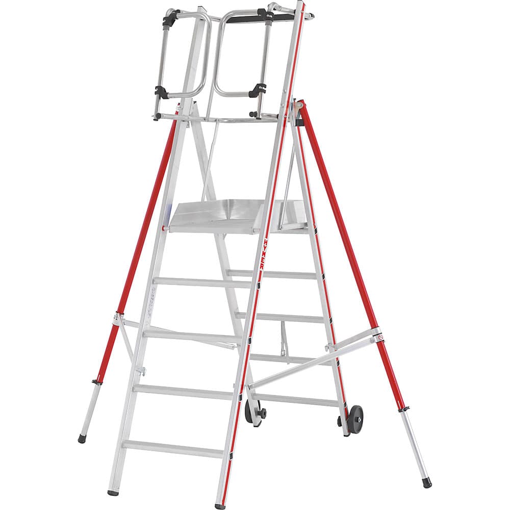 HYMER Scară din aluminiu cu platformă, model standard, 5 fuscei incl. platformă