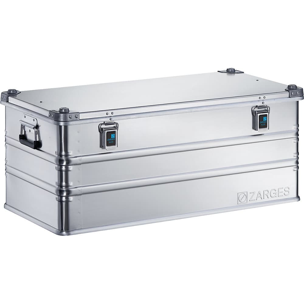 ZARGES Ladă de transport din aluminiu, capacitate 162 l, lung. x lăț. x î. interioară 950 x 450 x 380 mm, model solid