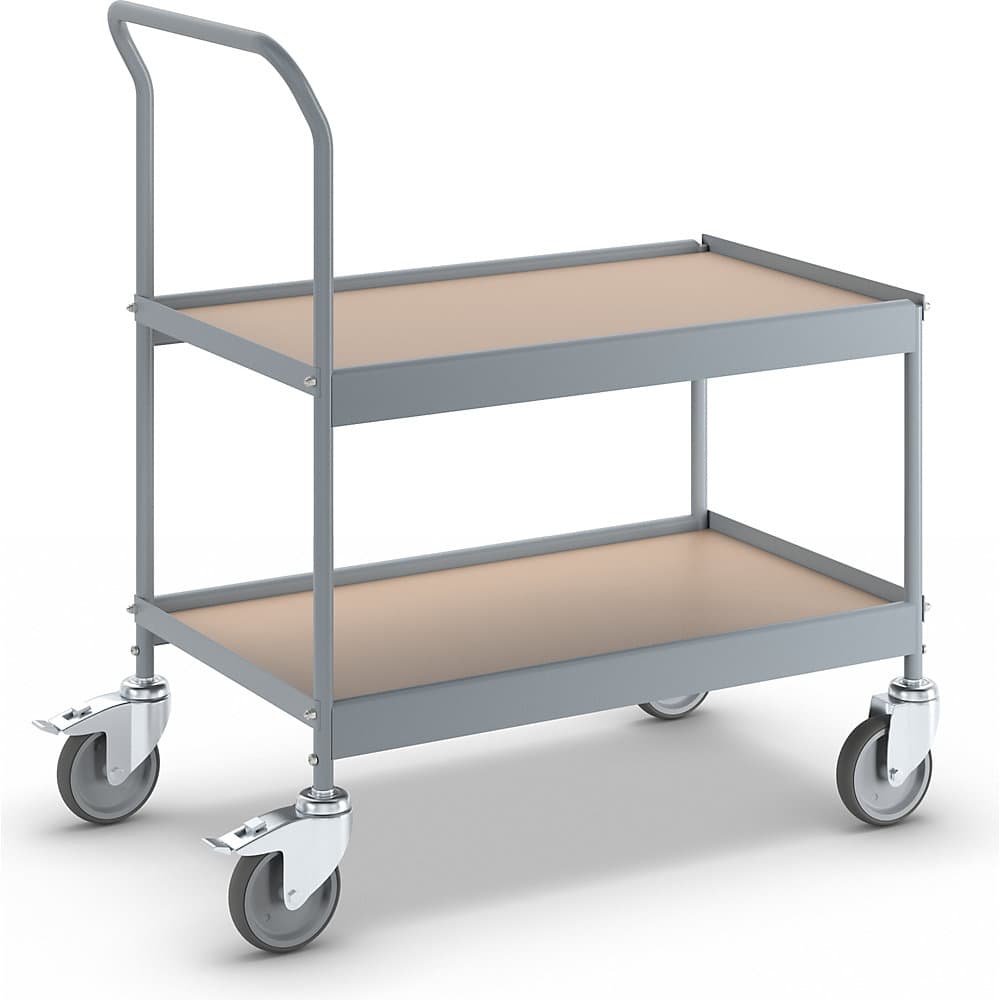 eurokraft pro Cărucior pentru debarasare, lung. x lăț. x î. 840 x 470 x 955 mm, cu 4 roți pivotante, 2 cu frână dublă, Ø roții 125 mm