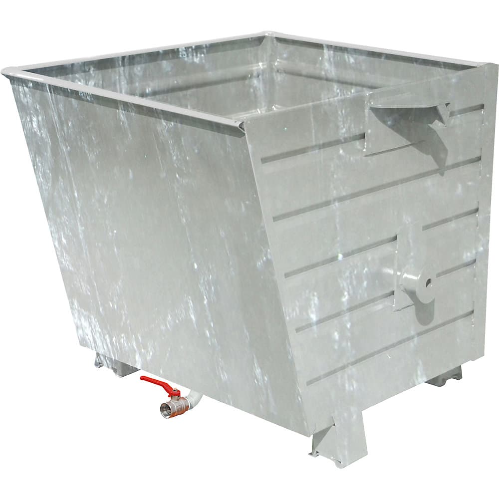 eurokraft pro Container basculant și stivuibil pentru șpan BSL, cu bază din tablă perforată, volum 0,55 m³, zincat la cald