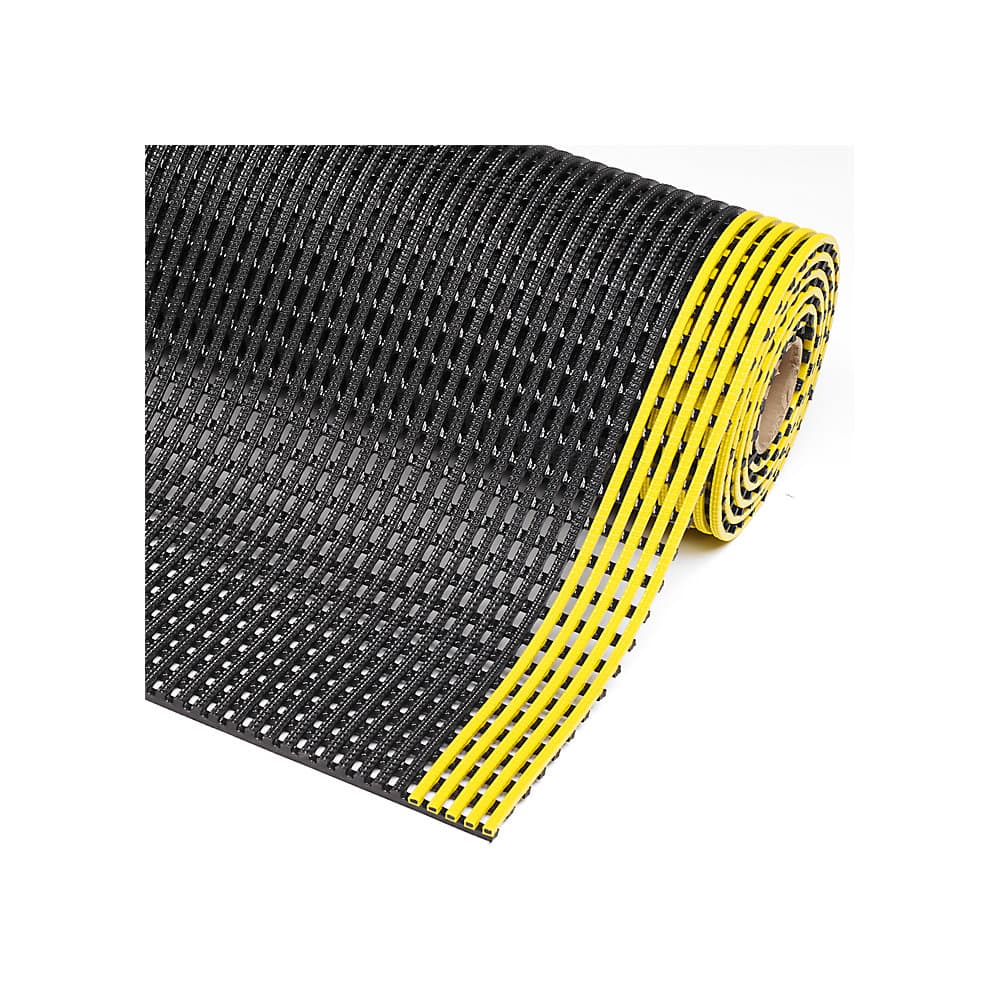 NOTRAX Covoraș tip grilaj Flexdek™, lățime 1200 mm, per m.l., negru/galben