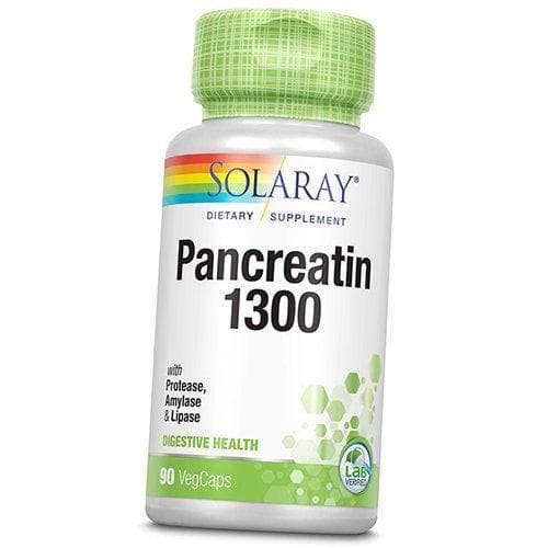 Capsule de pancreatină, Pancreatin 1300, Solaray 90capsule vegetale (69411004)