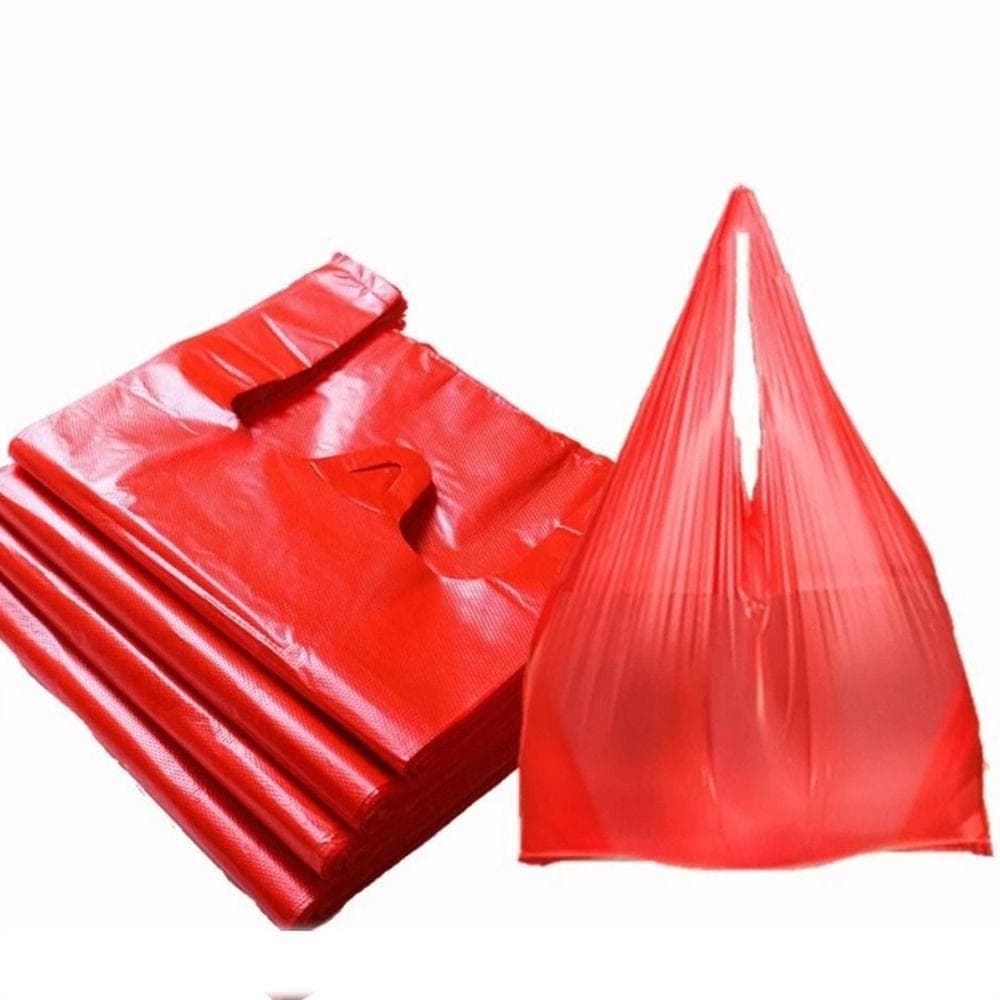 Pungi Durabile din Plastic Roșu pentru Depozitarea Alimentelor și Eliminarea Deșeurilor