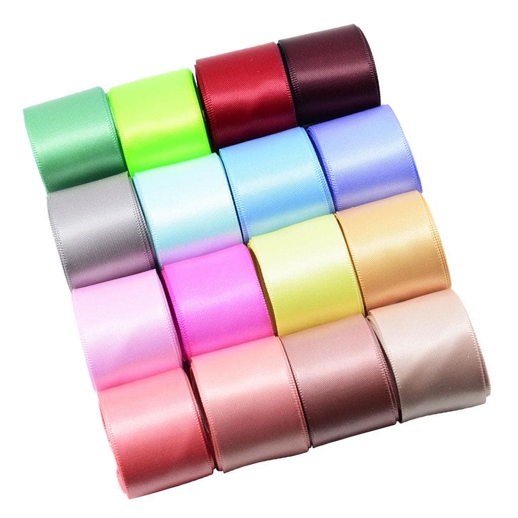 16 bucăți 1 yard panglici de satin dublu față pentru cusut artizanat 40 mm