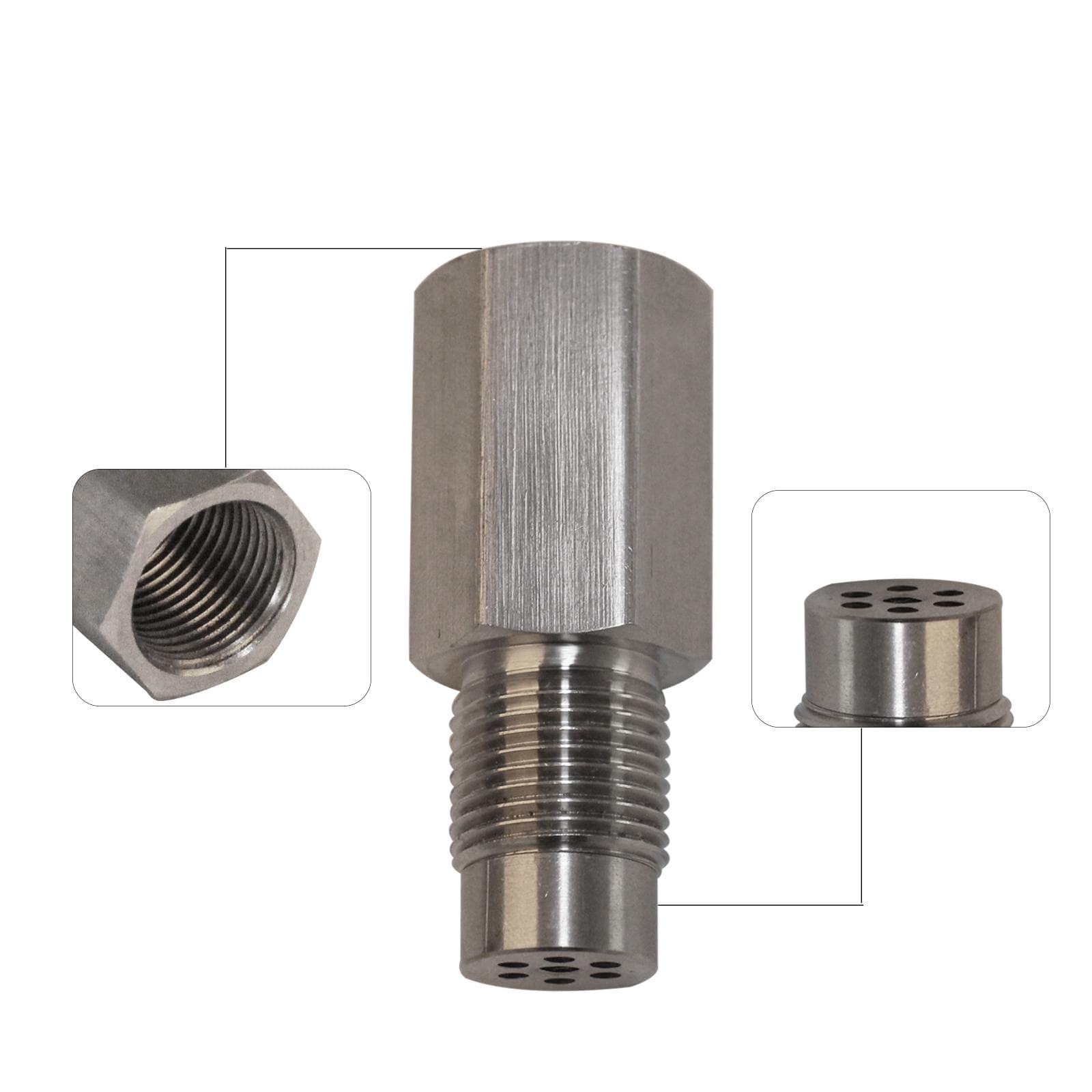 Distanțierea senzorului de oxigen O2 universal pentru mașină Adaptor pentru lumină motor? Fixare convertizor catalitic Bung argintiu