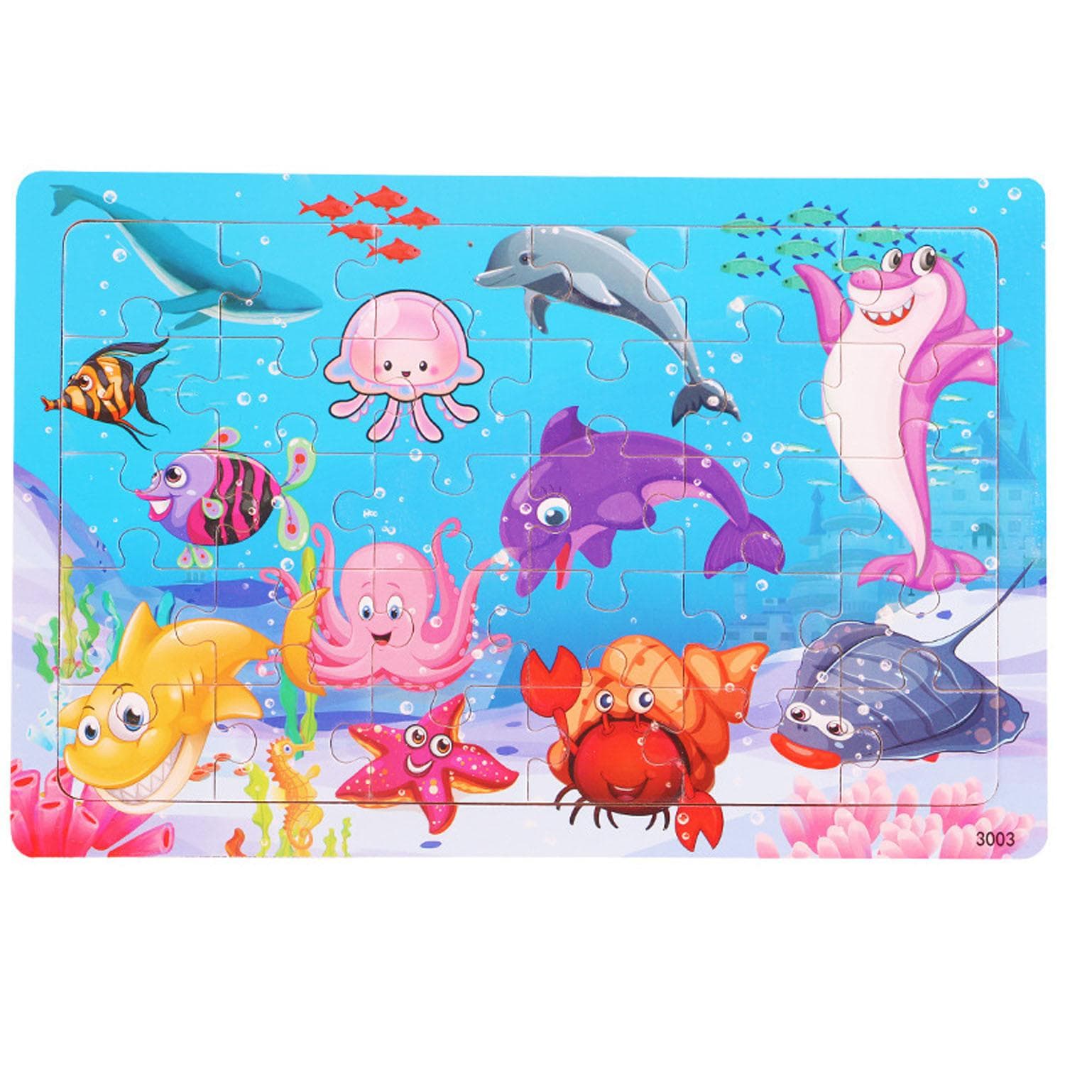 Puzzle din lemn pentru copii cu vârste între 3-5 ani Puzzle-uri colorate din lemn de 30 de piese