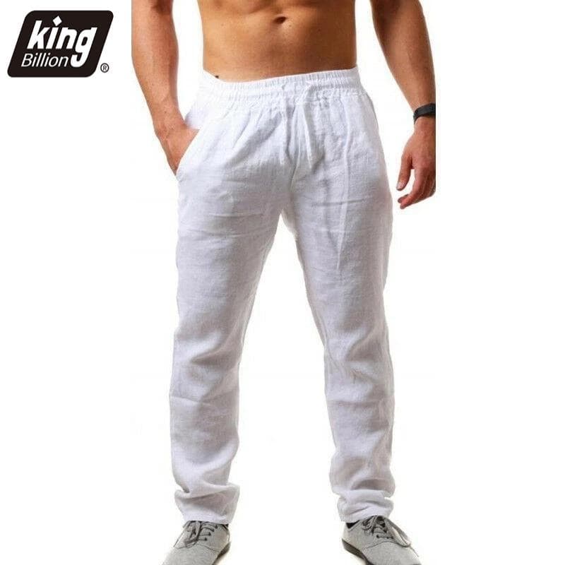 Pantaloni pentru bărbați din bumbac, in, toamnă, noi, respirabili, de culoare uni, pantaloni de in, îmbrăcăminte de fitness, S-3XL cm culoare