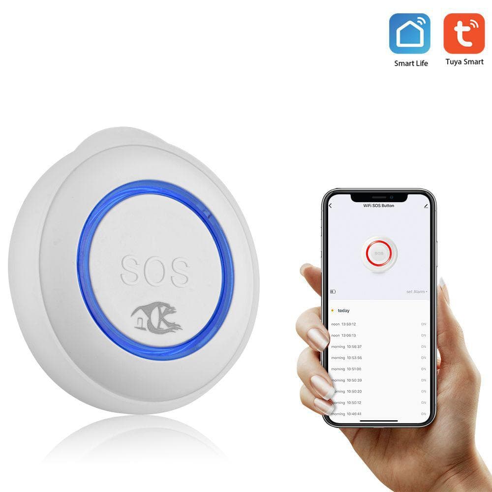 Buton inteligent de urgență Tuya Wireless Fidelity Buton de alarmă cu un singur buton pentru vârstnici alb