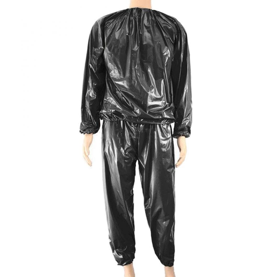 Unisex Transpirație Sauna Exercițiu Sală de fitness Fitness Costum de slăbit Top Pantaloni Set haine negru