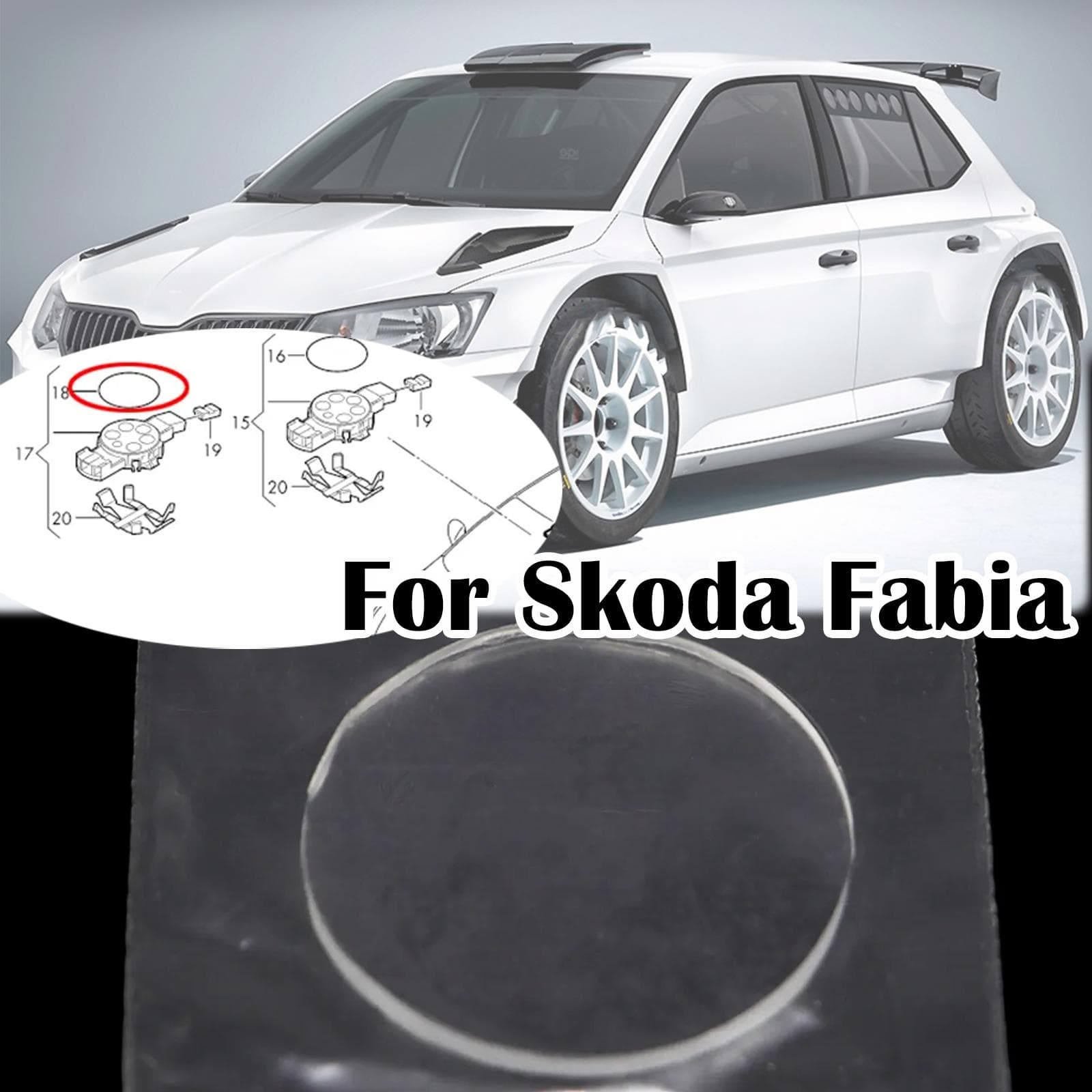 Tampă de gel cu senzor de lumină de ploaie pentruSkoda Fabia III MK3 NJ Film adeziv Pernă de silicon Kit de reparare a așchiilor de parbriz Bandă