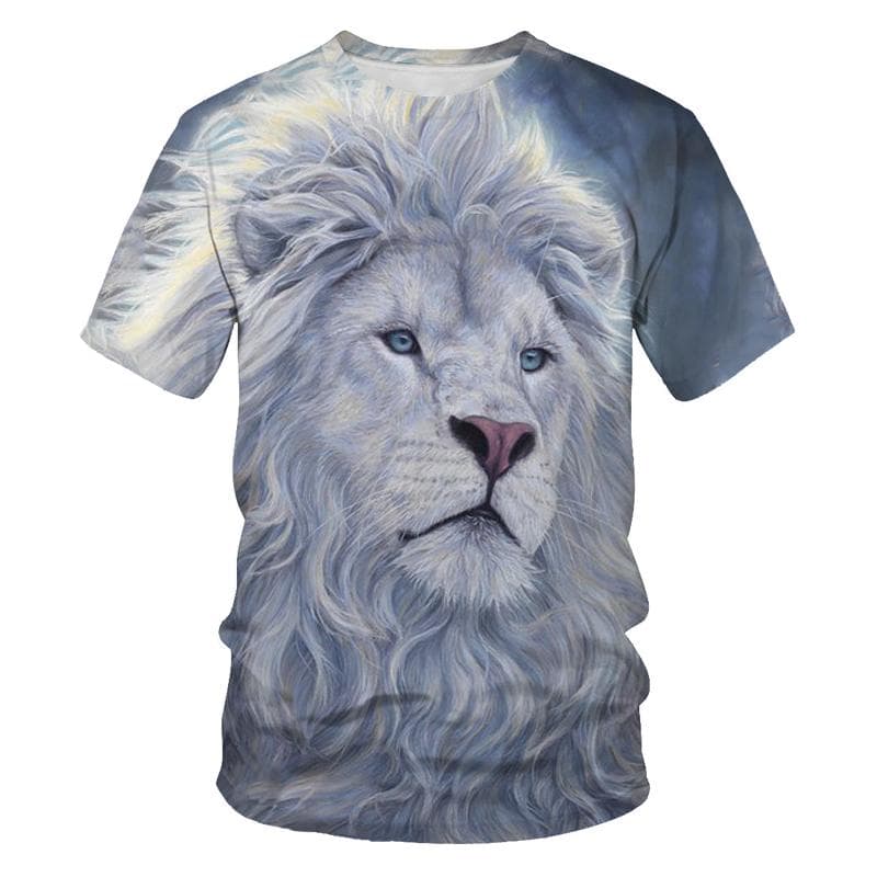 Tricou cu model leu dominator la modă, pentru bărbați, vară, tricou imprimat cu personalitate 3D, ocazional, tricou grafic Hip Hop cu animale cm