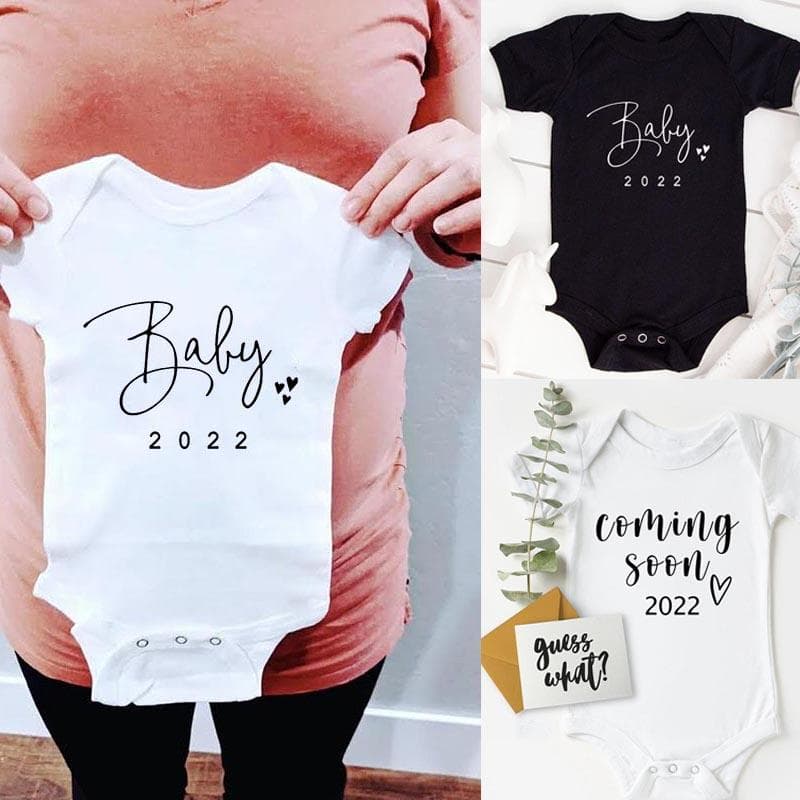 Onesies pentru anunț pentru bebeluși, în curând 2022, body pentru nou-născut, vară, băieți, fete, salopetă, îmbrăcăminte pentru sarcină