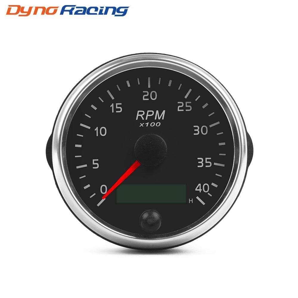 Tahometru 85MM 0-4000RPM 12V/24V RPM Indicator Chihlimbar/Lumină albă Tahometru cu oră LCD pentru mașină diesel, barcă, motocicletă