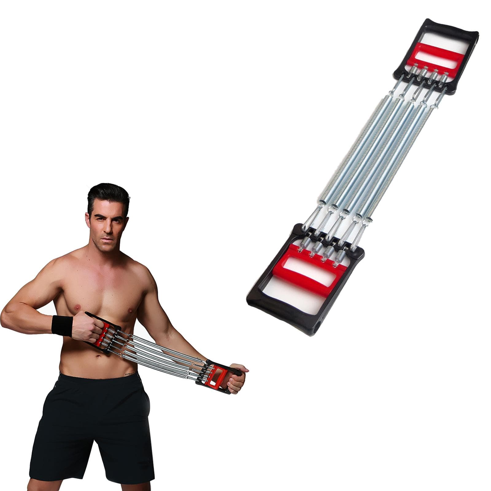 Aprovizionare portabilă Extensor pentru piept Sport Extractor Exercițiu Fitness Forță Exercițiu Rezistență Elastic 5 benzi de rezistență cu