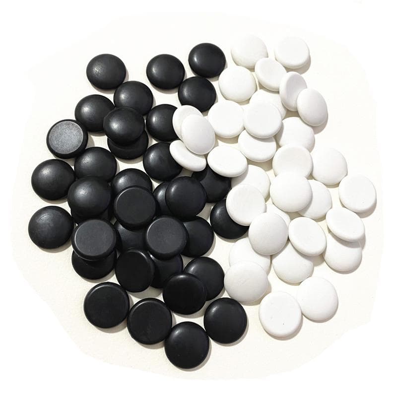 70 Piese Diametru 18Mm Set Go din Plastic Piese de Joc Multifuncționale Piese de Șah Negre și Albe negru