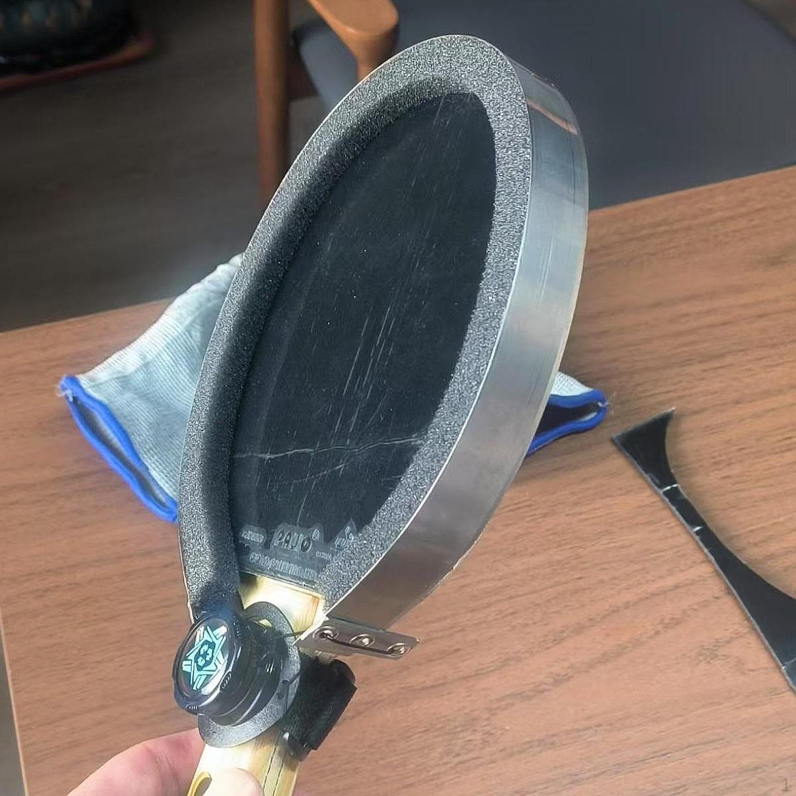 Kit Tăietor Cauciuc Rachetă Tenis de Masă cu Accesorii Rola Lemn Ușor Ajustare Curbură