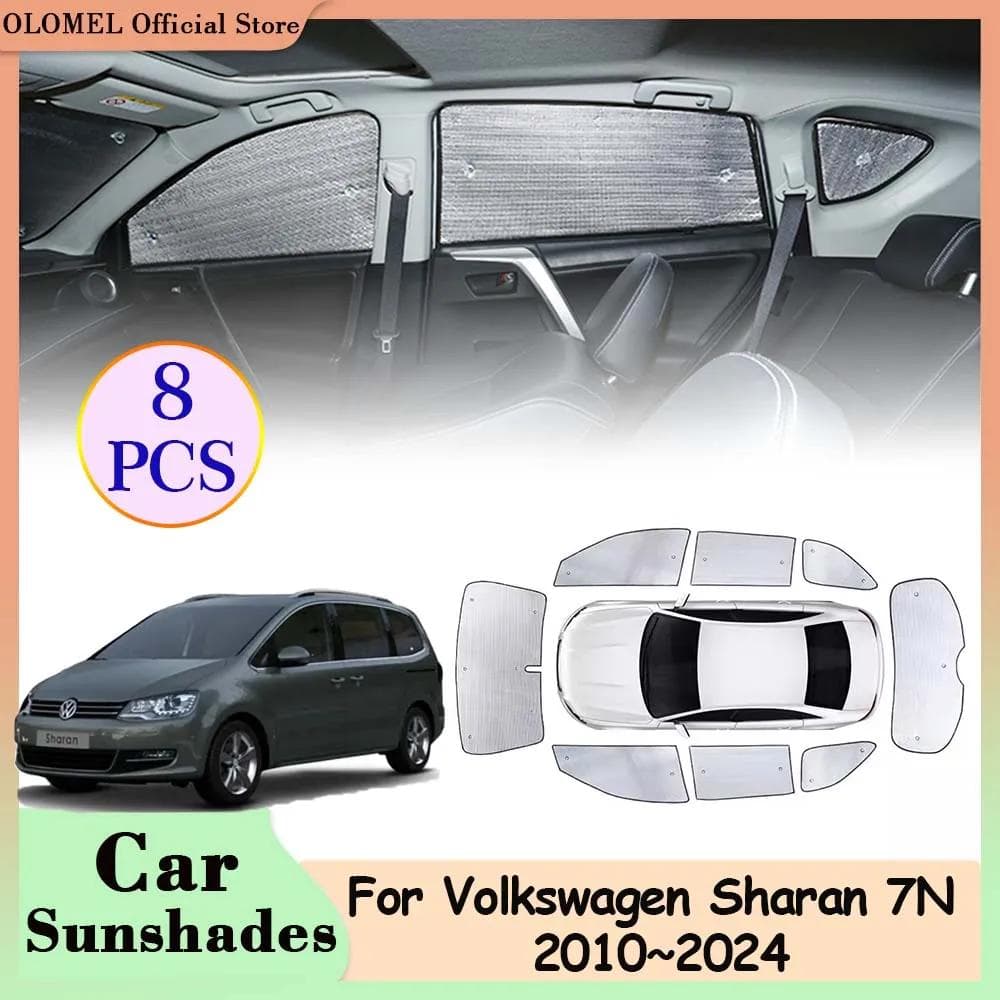 Pentru Volkswagen VW Sharan 7N 2010 ~ 2024 Parasolar auto Geam lateral spate Parasolar acoperire completa Tampoane pentru parbriz Accesorii pentru per