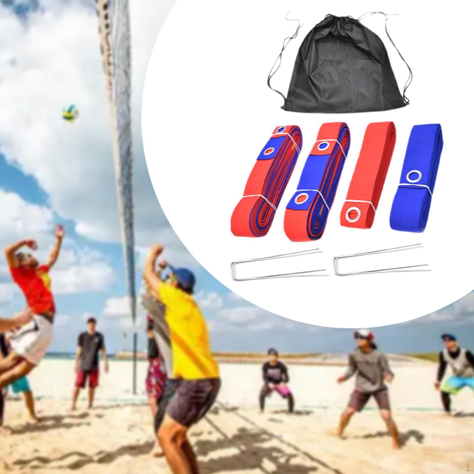 Linii de volei pe plajă (Lungime 8M 16M) Echipament Exerciții Rezistență la Intemperii cu Sac cu Șnur