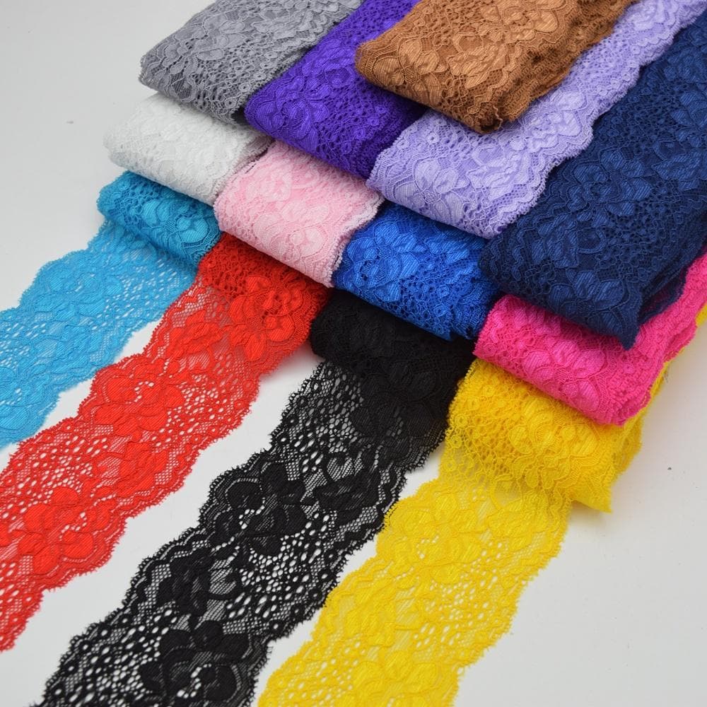 dantelă elastică floare solubilă în apă 2 metri decorare nuntă bricolaj negru