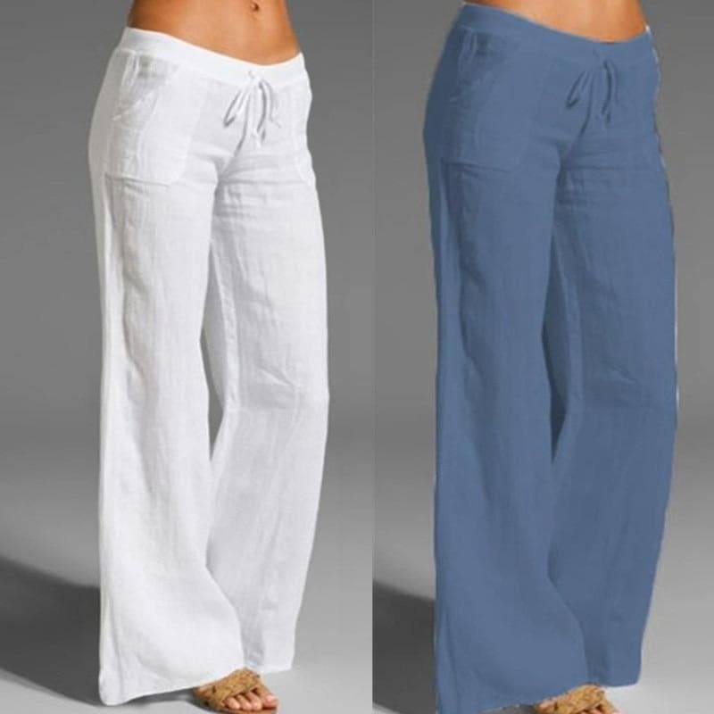 Pantaloni harem largi din bumbac cu talie înaltă pentru femei, uni, de vară, de toamnă, de modă, pantaloni casual pentru femei. cm negru