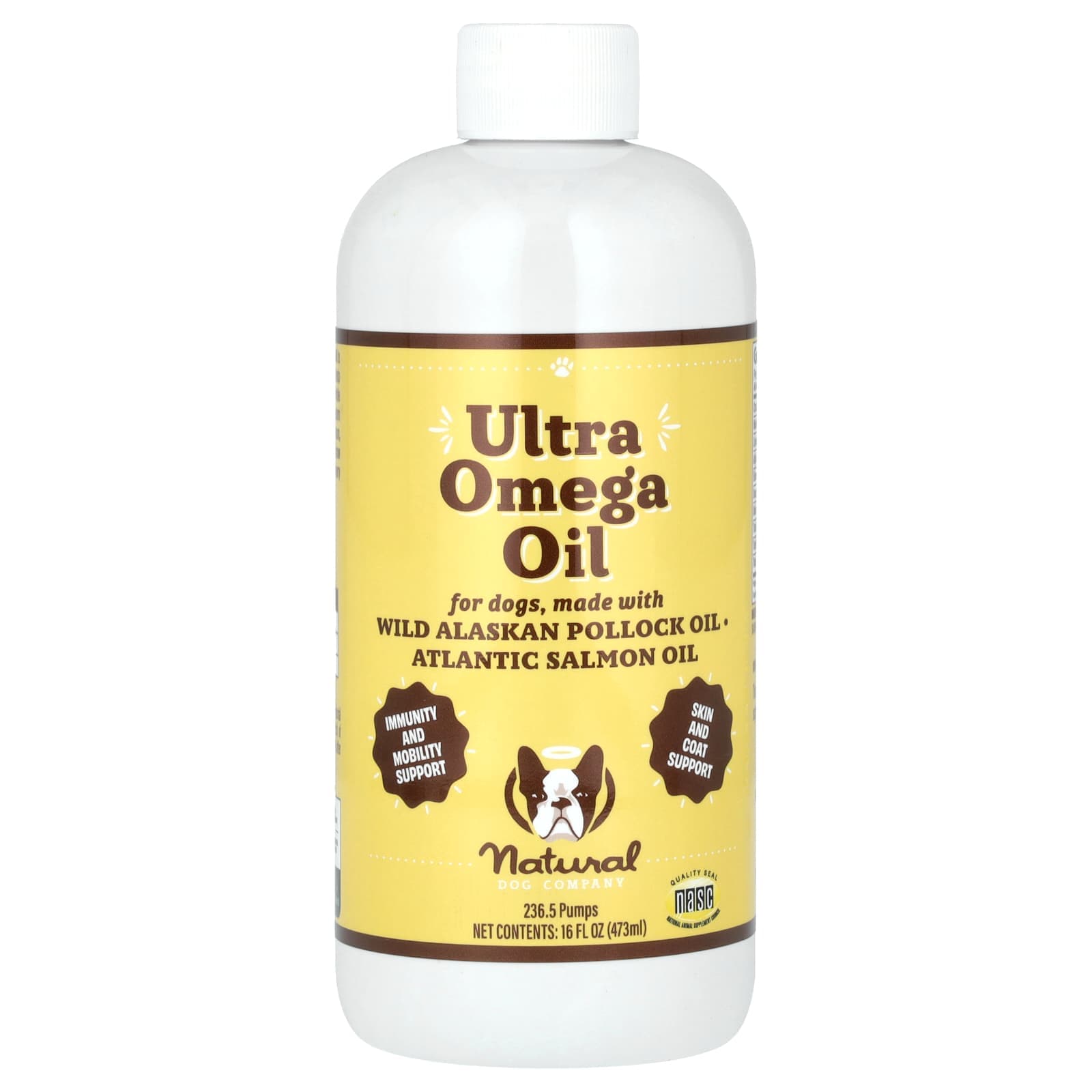 Natural Dog Company, Ulei Ultra Omega, pentru Câini, 16 fl oz (473 ml)