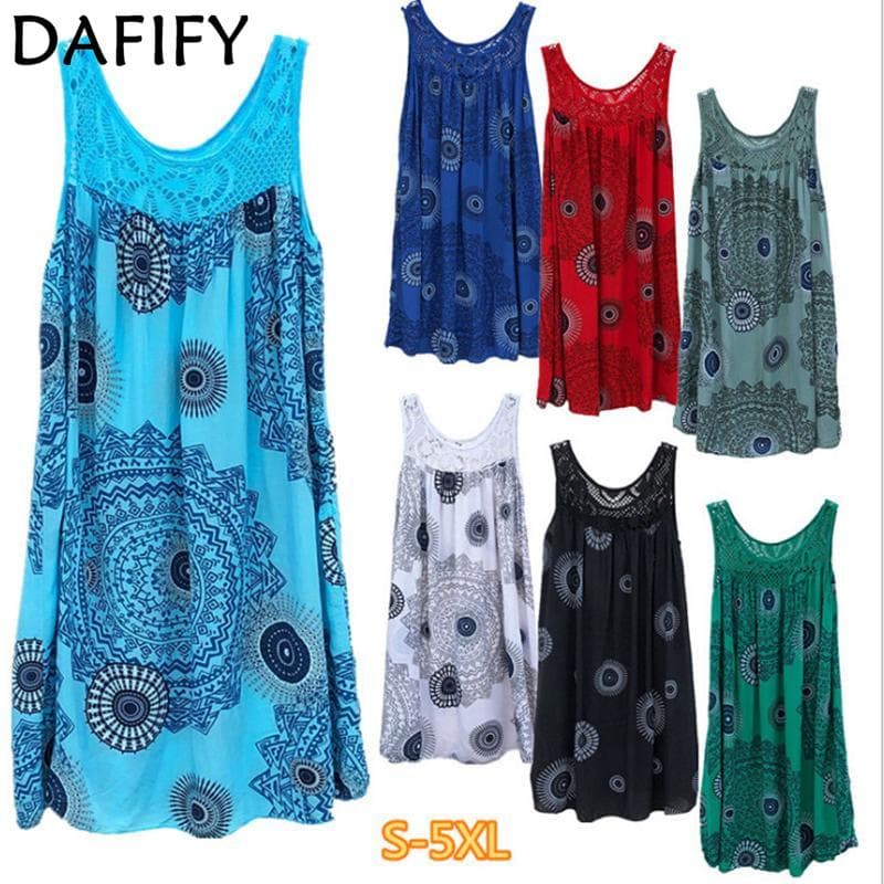DAFIFY Moda Femei Bohemia Vara Primavara fara maneci Bretele cu decolteu O Rochii casual cm