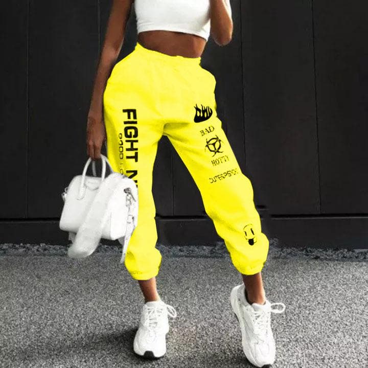 2026 Toamnă iarnă Pantaloni de trening cu imprimeu cu litere Pantaloni largi Jogging pentru femei Pantaloni creion Harajuku Pantaloni talie medie