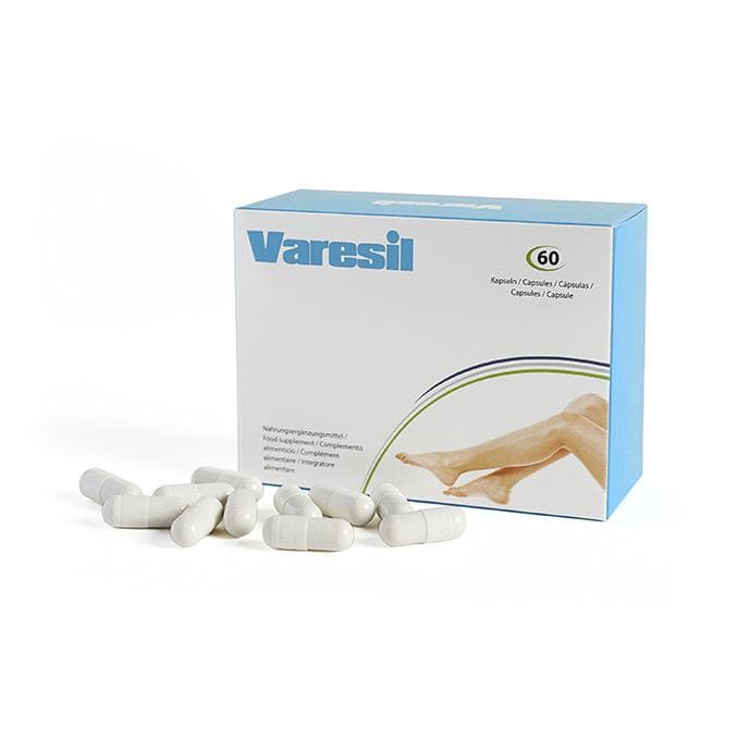 Pilulele Varesil, pastilele pentru varice și prevenirea acestora culoare albastru copii/alb