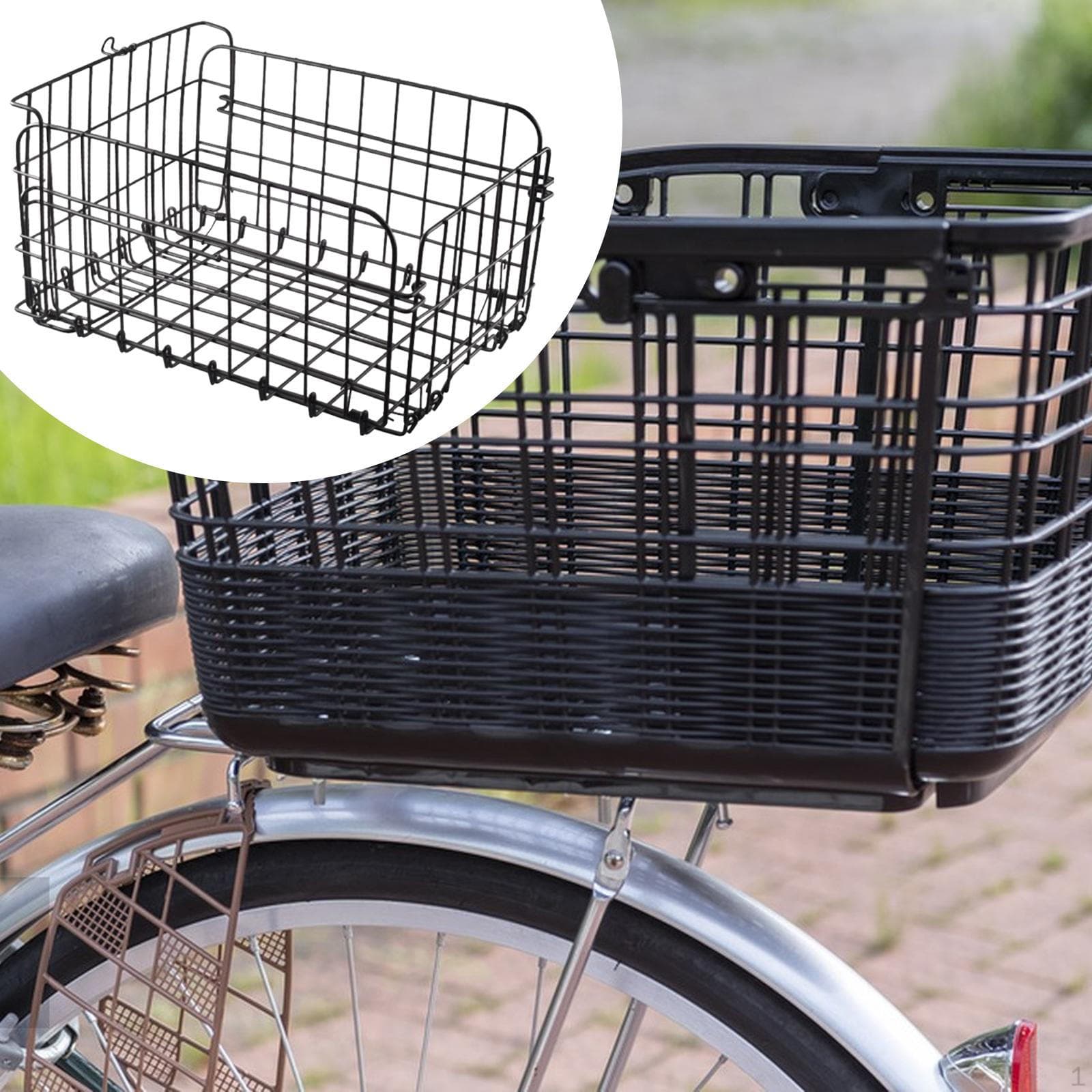 Rear Bike Basket Large Capacity Lightweight Bicycle Cargo Bag for Biking Camping