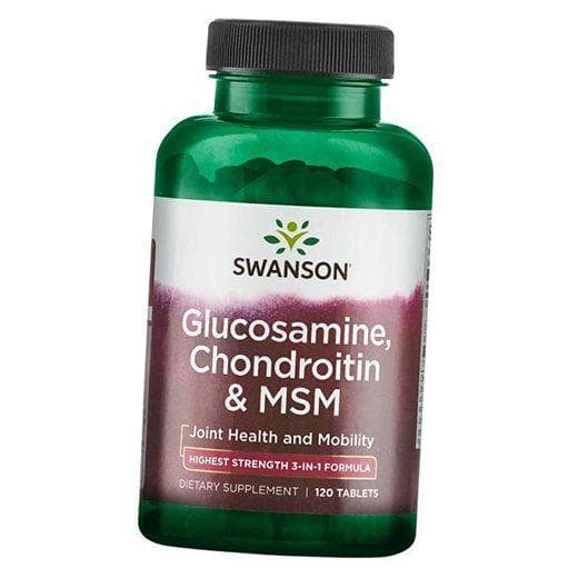 Glucozamină Condroitină Complex MSM, Glucozamină Condroitină și MSM cu cea mai mare rezistență, Swanson 120 tablete (03280002)