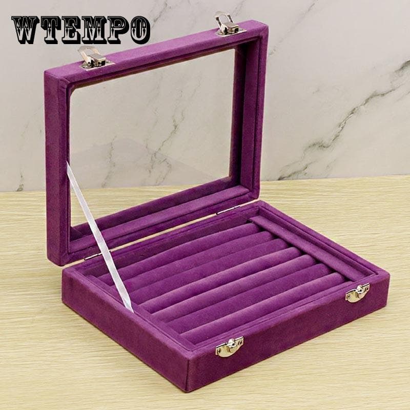 Cutie de depozitare bijuterii de mare capacitate pentru mână, cutie pentru cercei, cutie portabilă pentru bijuterii negru