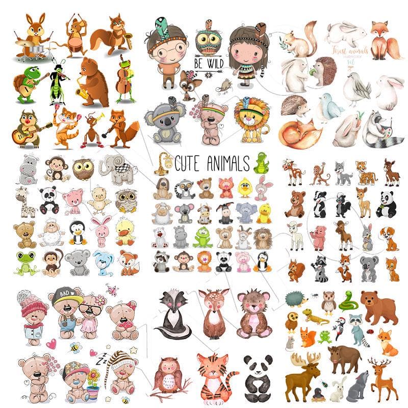 Cămașă pentru bebeluși Plasturi de călcat pentru animale Parchesuri de calcat cu transfer de căldură Autocolante DIY pentru haine de păpuși