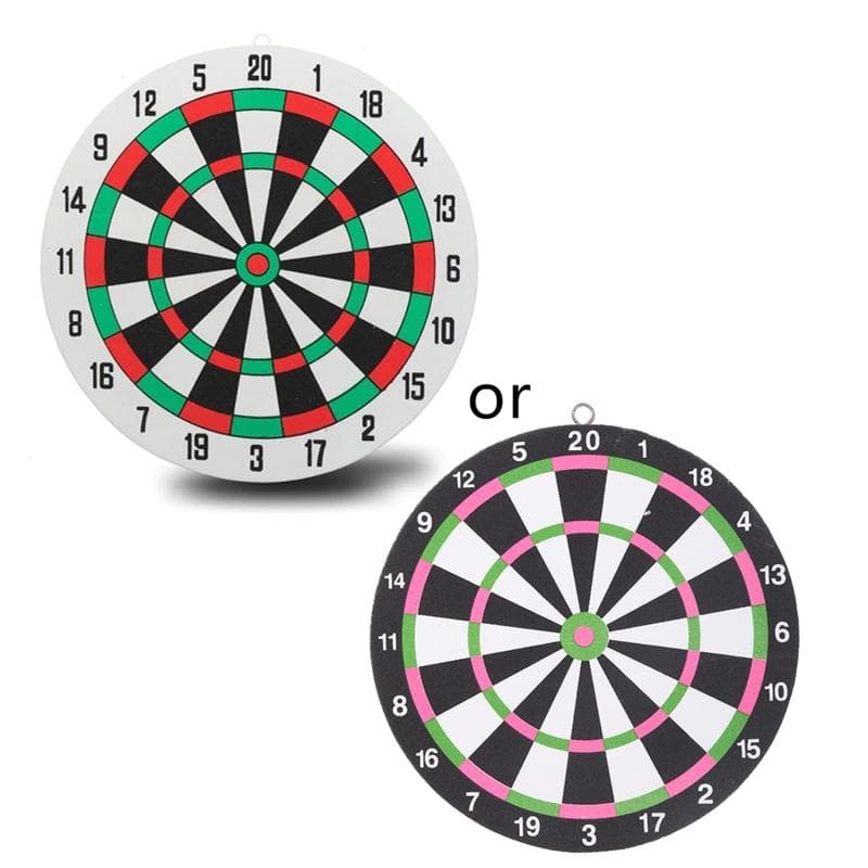 Dart Board Set with 2 Steel Tip Darts Double Side Staple-Free Dartboard Throwing Foam for Play Battle Game Party Supplie