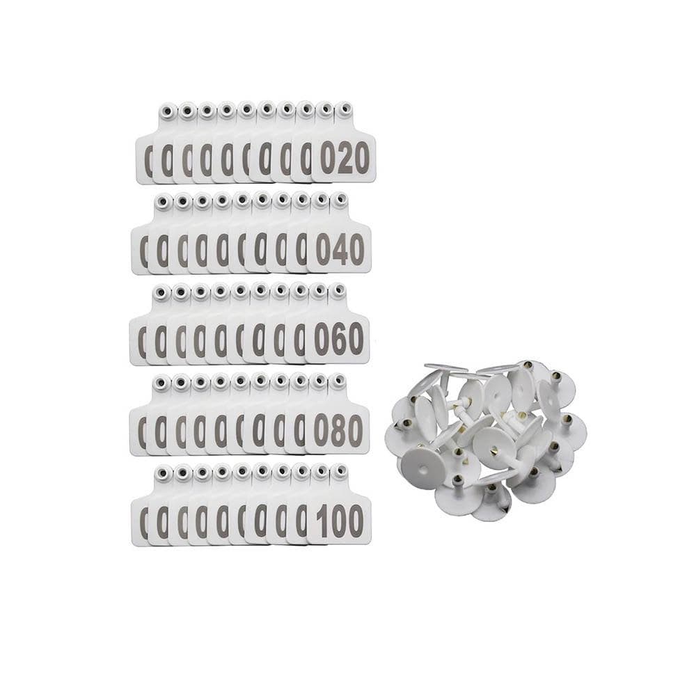 100Pcs 001-100 Numbers Cow Ear Tag Card Farm Equipment Identification Pig Sheep Ear Sign Practical Prevent Getting Lost portocaliu