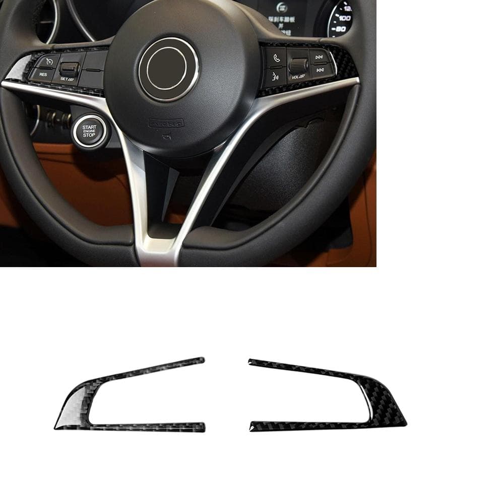 Pentru Alfa Romeo Giulia 2017-2019 Capac buton al volanului cutiei de viteze de mașină Decorație din fibră de carbon Buton comutator Panou