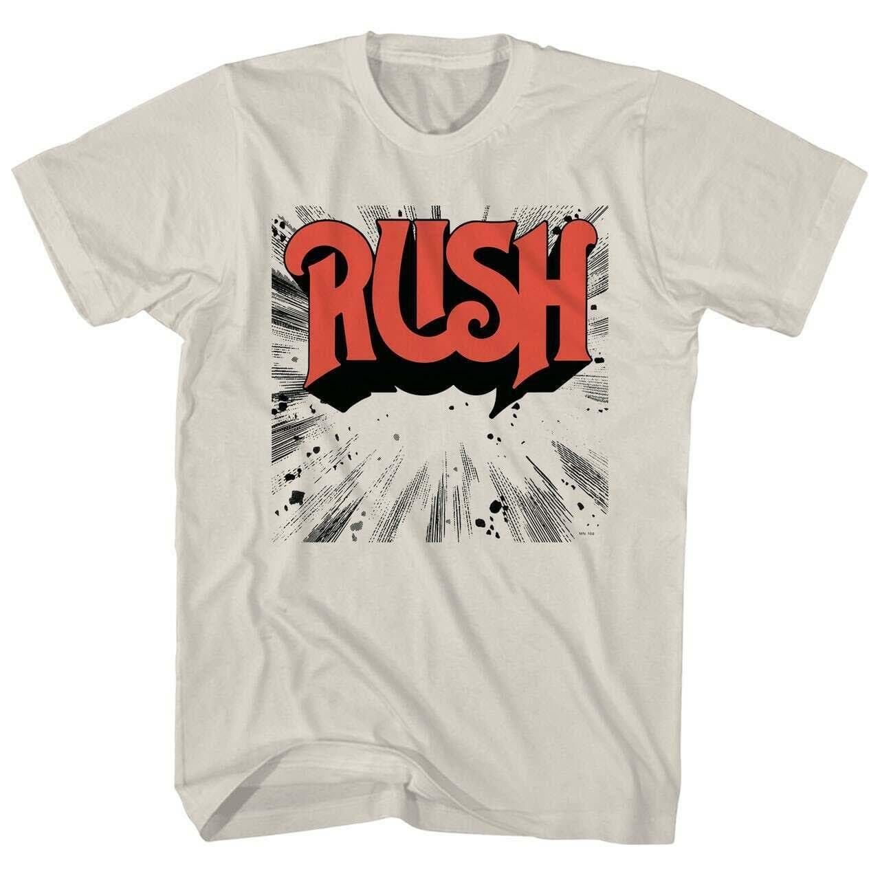 Tricou unisex cu logo Rush Starburst, licențiat Rock N Roll Classic Concert Tee Cream cm