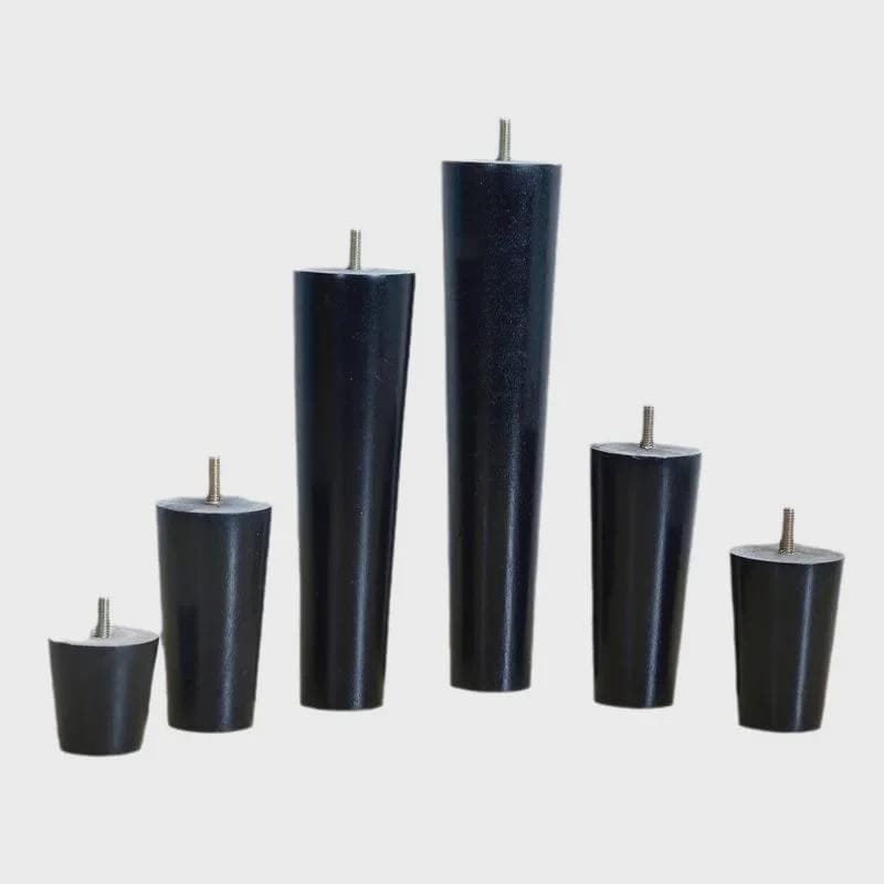 Picioare de mobilier din lemn masiv negru pentru dulapuri TV, canapele și măsuțe de cafea