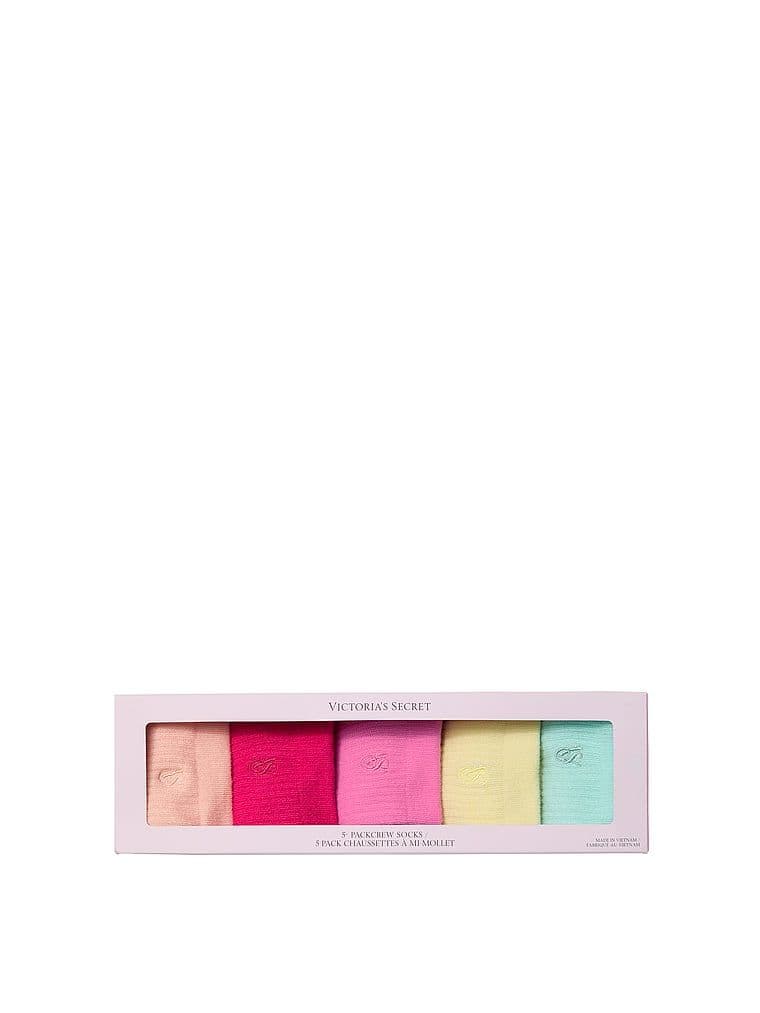 Victoria's Secret Cutie cu set cadou de 5 perechi de șosete „crew”