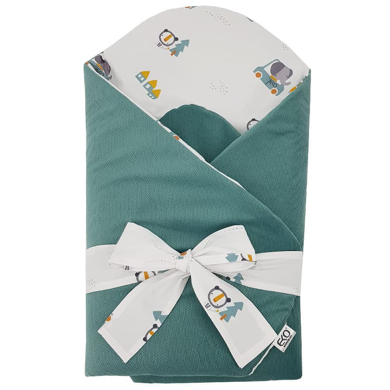 Înfășă EKO din bumbac cu velvet și interior din nucă de cocos, fundiță Cars 75x75cm