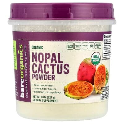 BareOrganics, Pudră organică de cactus Nopal, 8 oz (227 g)