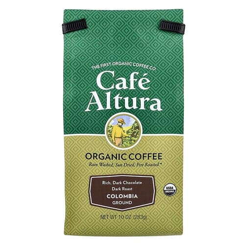 Cafe Altura, Cafea organică, Columbia, măcinată, prăjită întunecată, 10 oz (283 g)